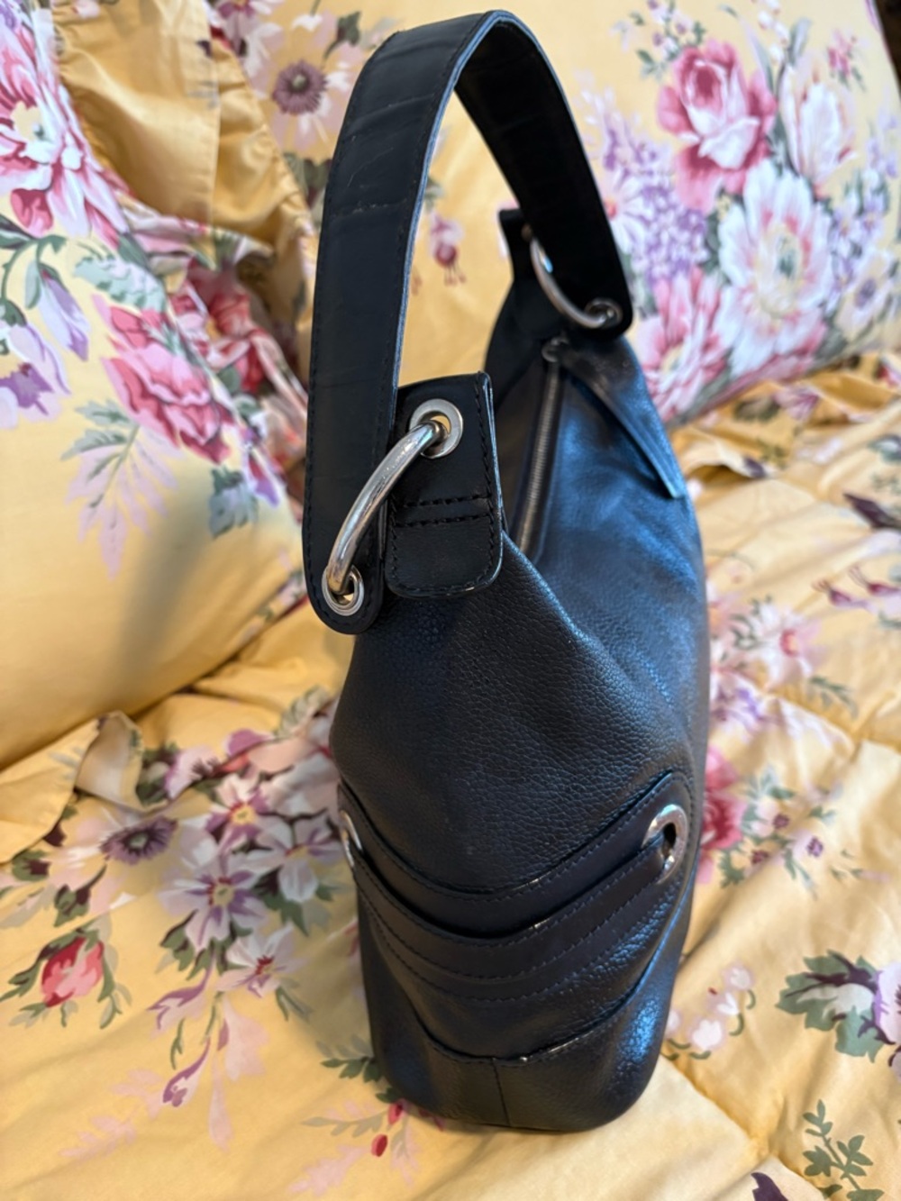 Longchamp Black Leather Bag ~ Forelli Style - Picture 7 of 12